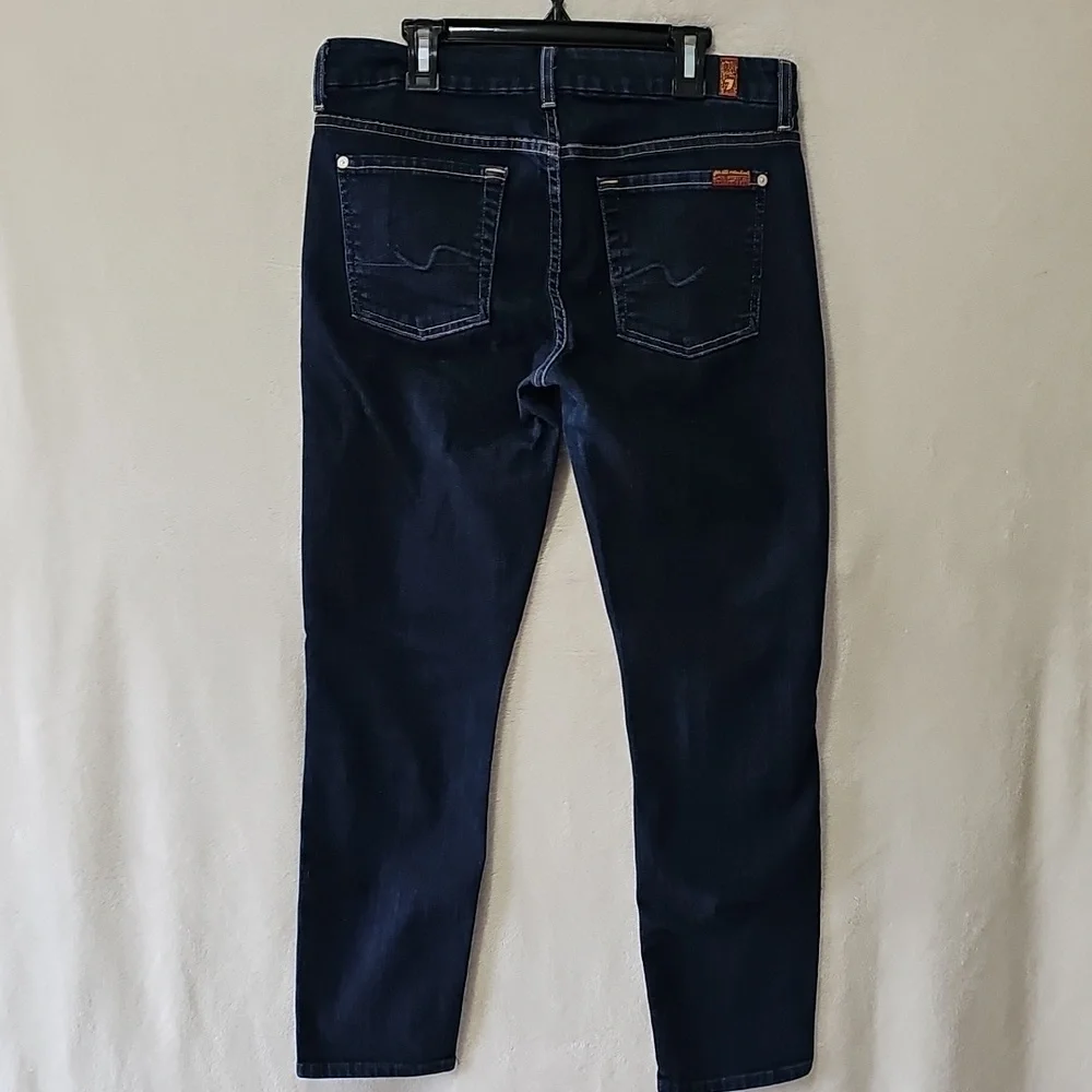 7 For All Mankind Mid-Rise Kimmie Cropped Denim Jeans Size 29 - Picture 6 of 7